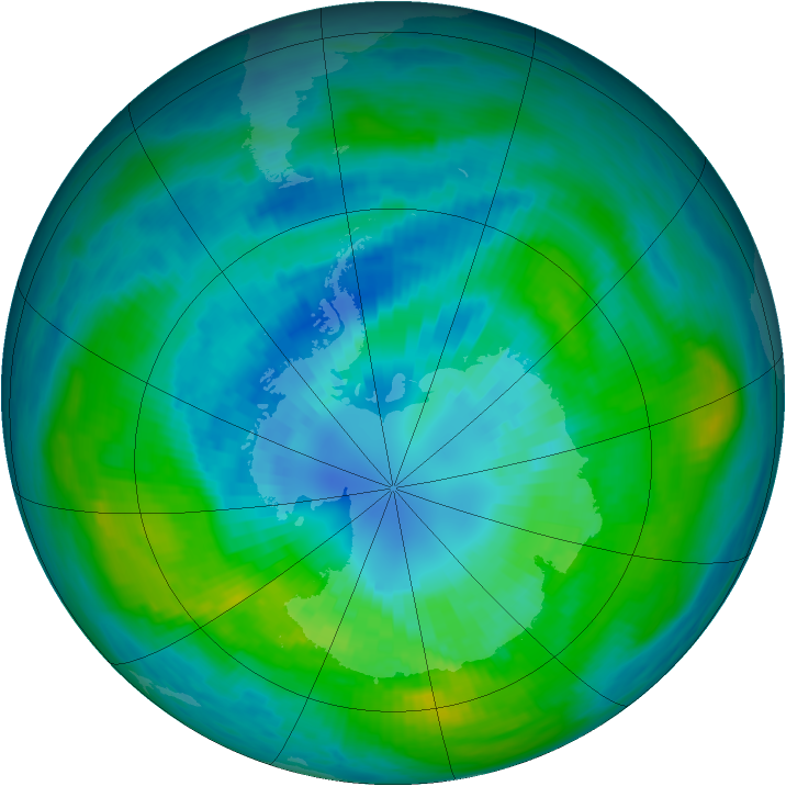Antarctic ozone map for 03 April 1981